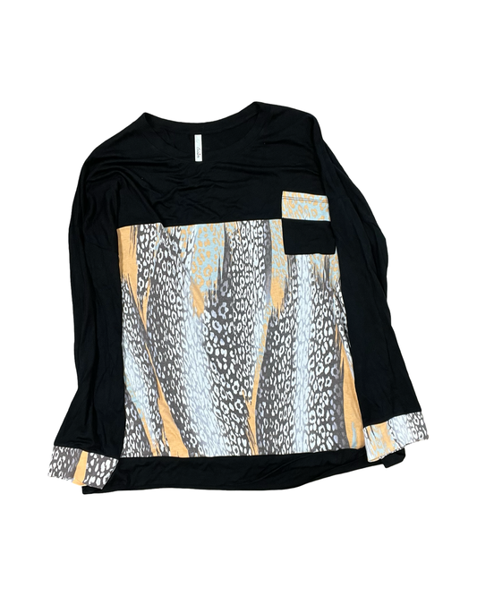 Top Ls By Celeste In Black & Orange, Size:3X