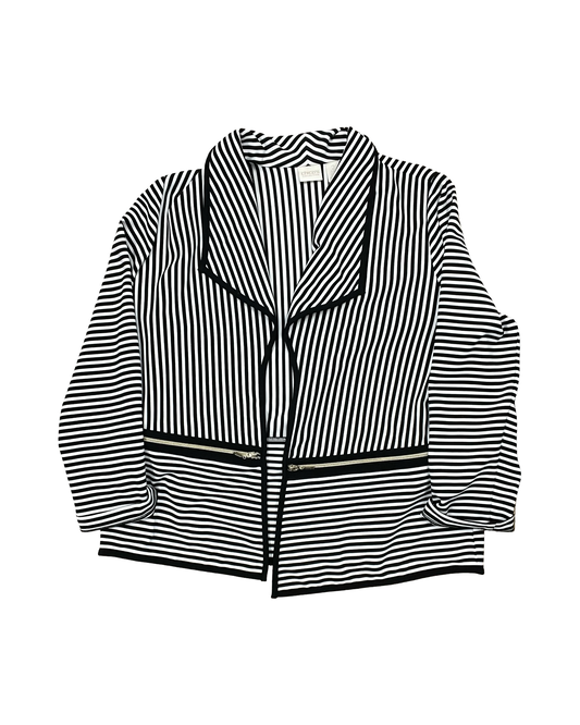 Blazer By Chicos In Black & White, Size:L