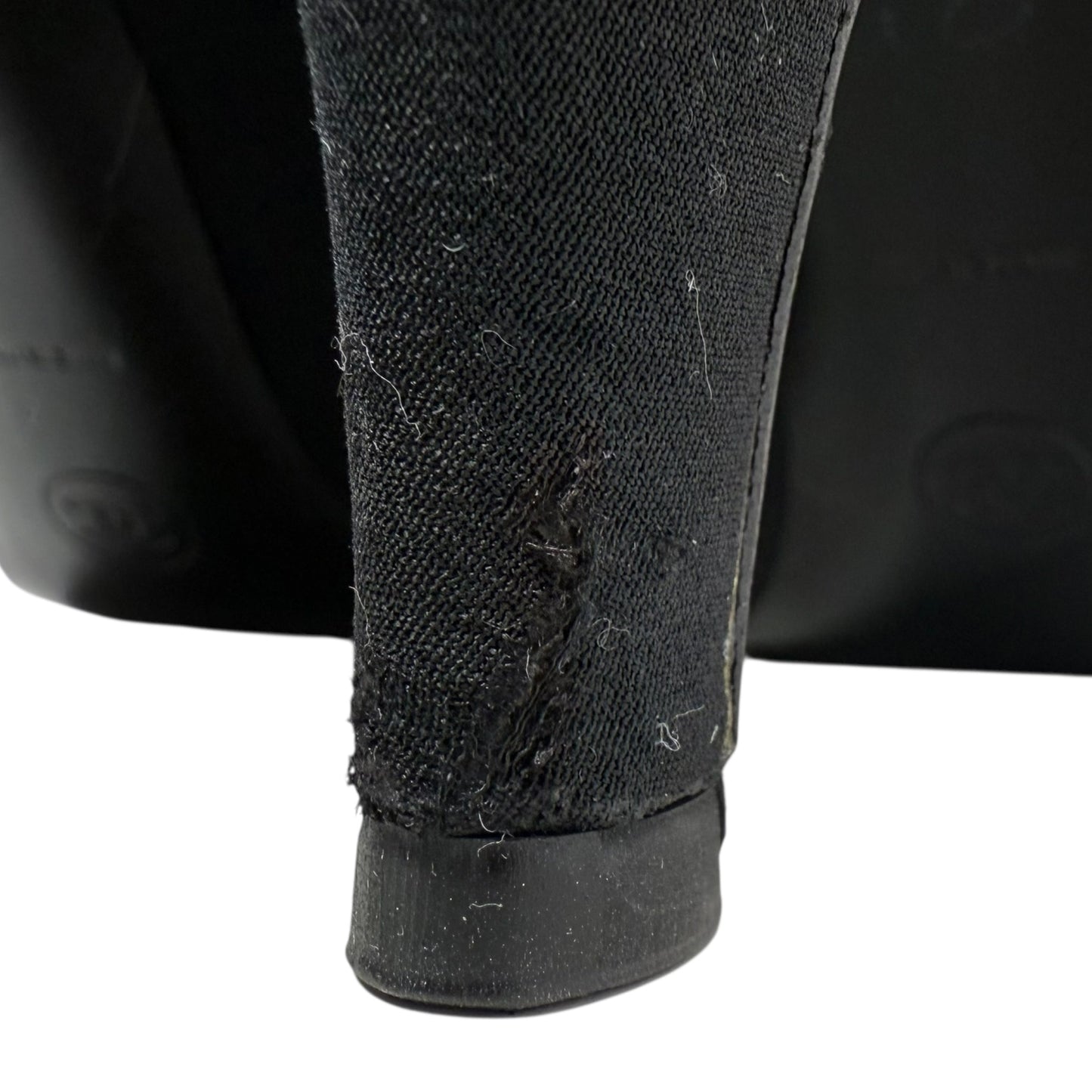 Satin Woven Pumps Luxury Designer By Chanel In Black, Size: US 8/ FR 39