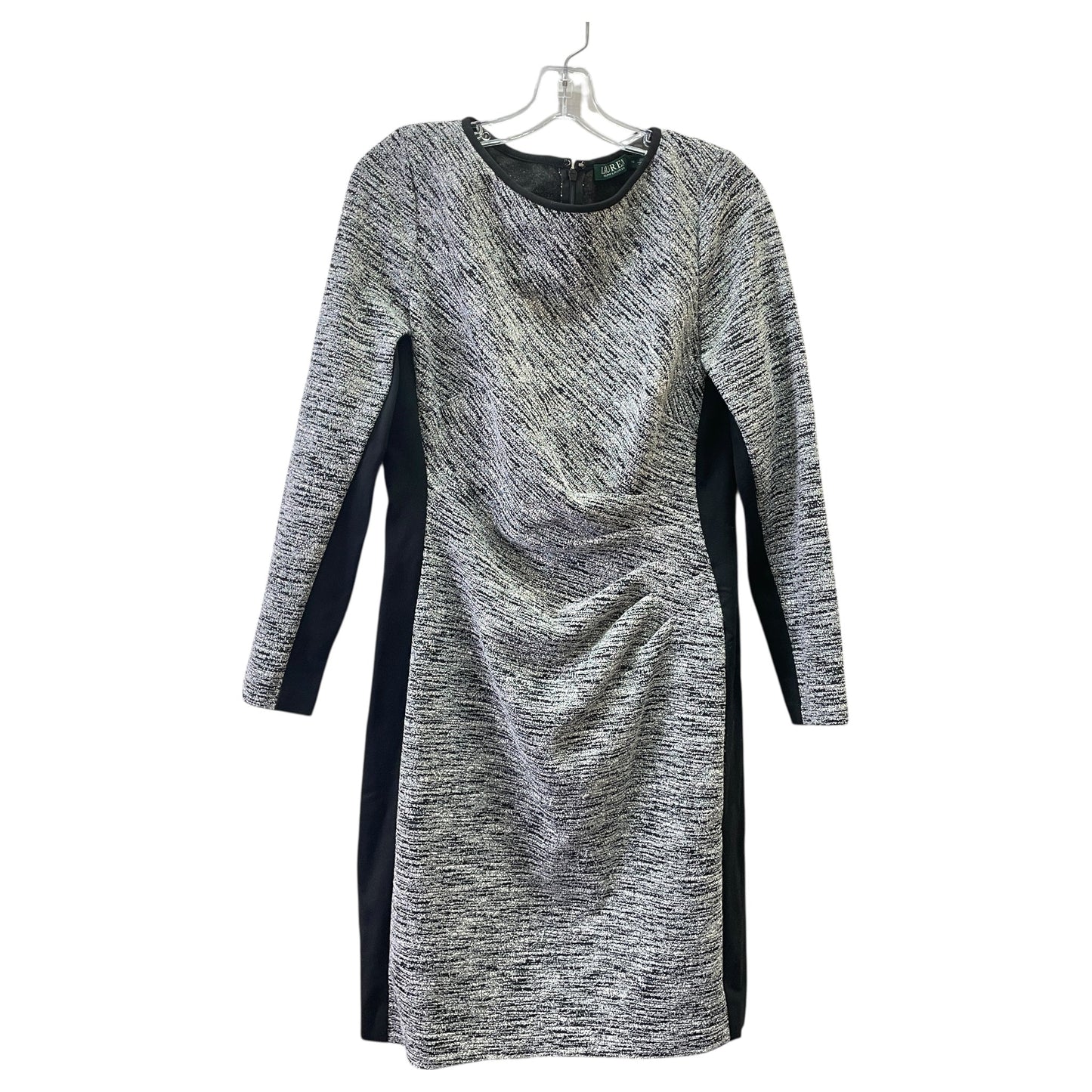 Dress Work By Lauren By Ralph Lauren In Black & White, Size:12