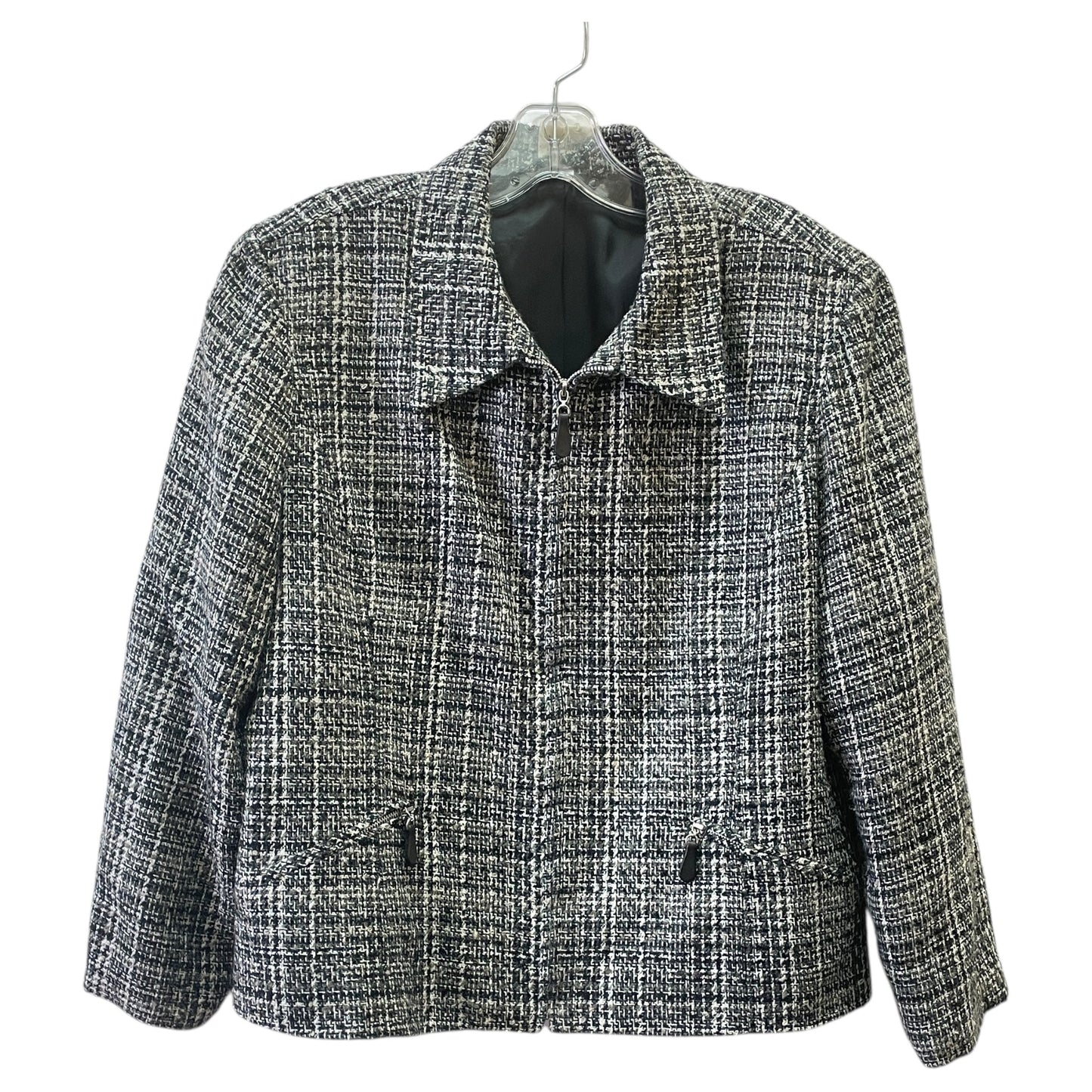 Blazer Designer By Neiman Marcus In Black & Cream, Size:Xl