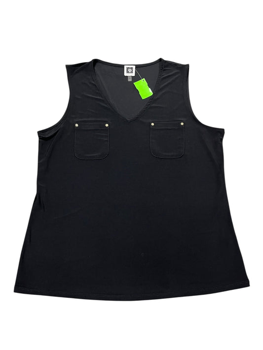 Blouse Sleeveless By Anne Klein In Black, Size:L