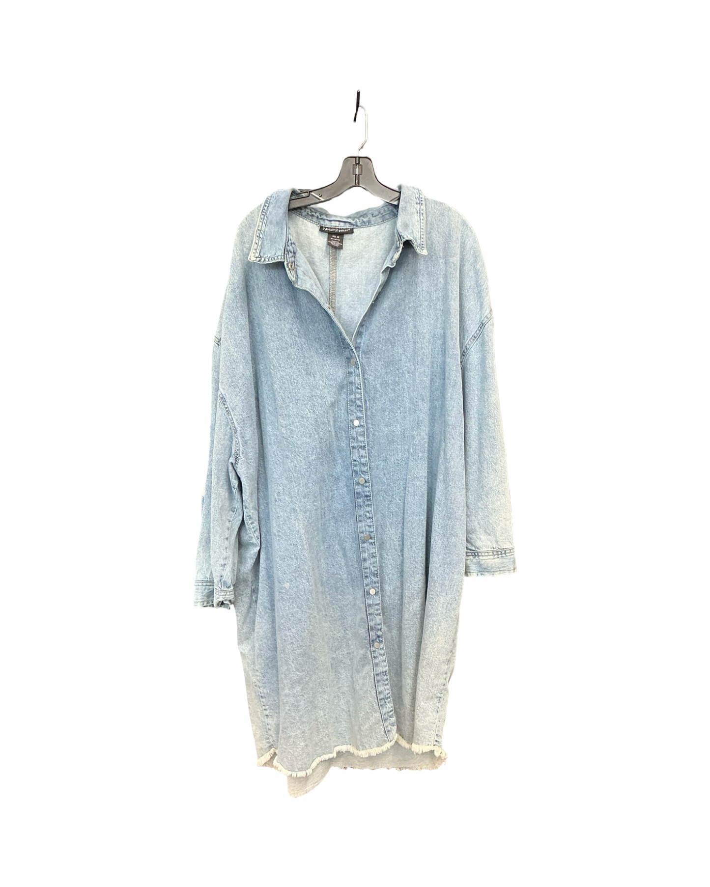 Dress Casual Midi By Ashley Stewart In Blue Denim, Size:4X