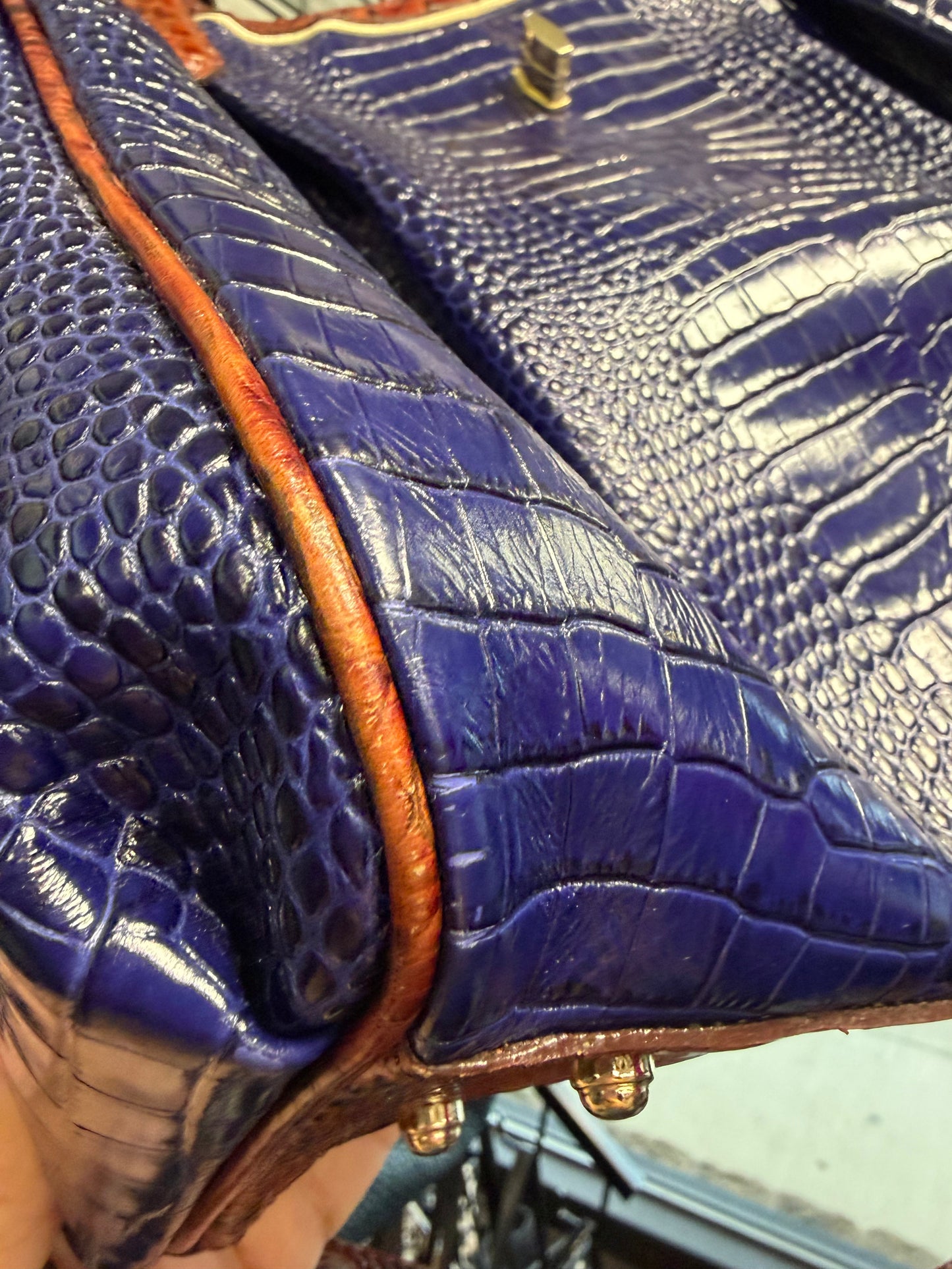 Handbag Designer By Brahmin In Blue, Size:Large