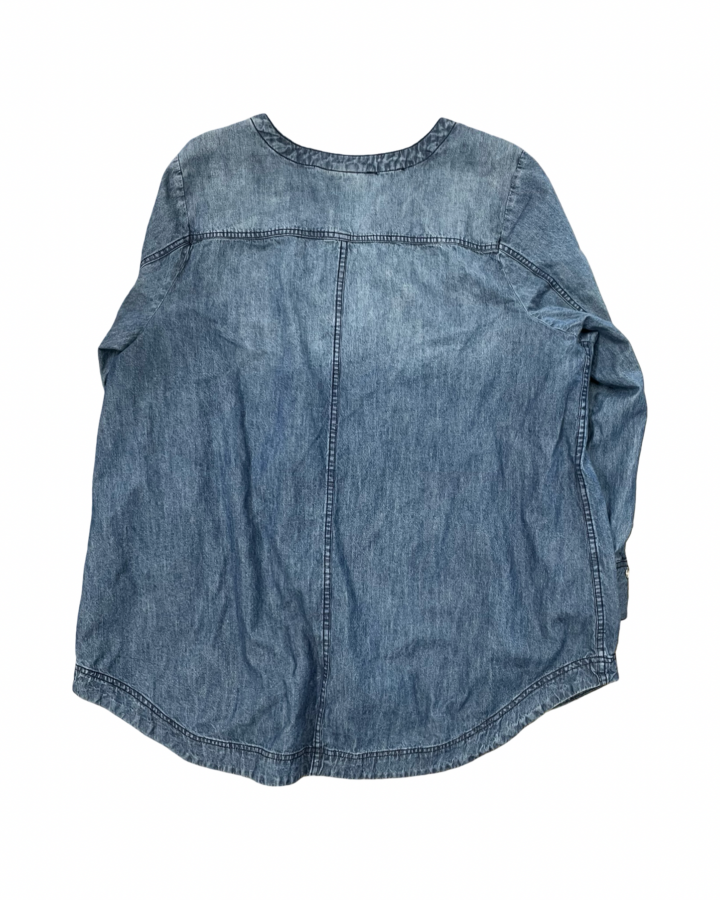 Top Ls By Denim 24/7 In Blue Denim, Size:3X