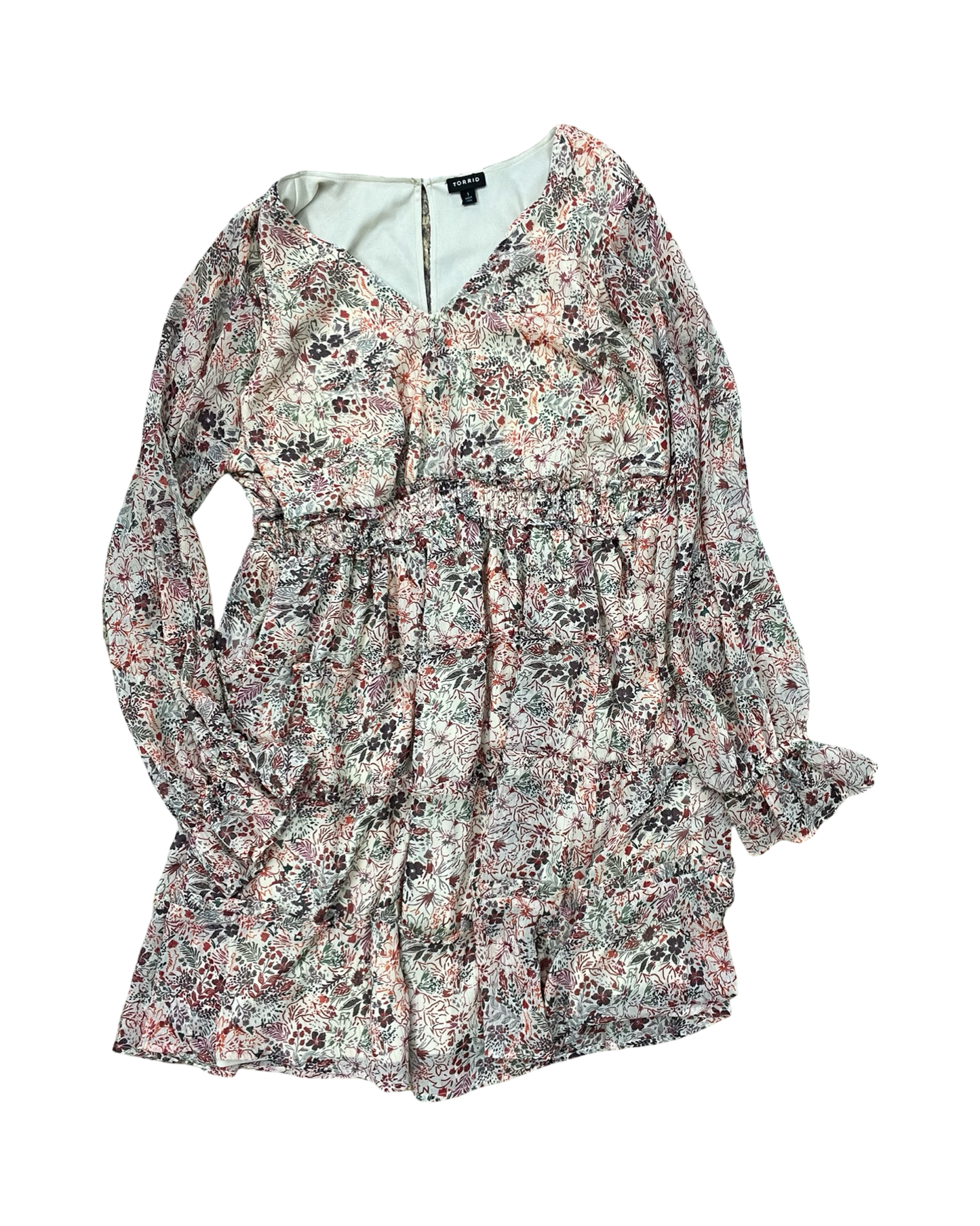 Dress Party Short By Torrid In Cream & Orange, Size:1X