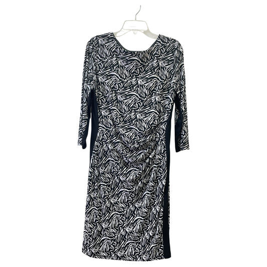 Dress Party Midi By Black Label In Black & White, Size:12