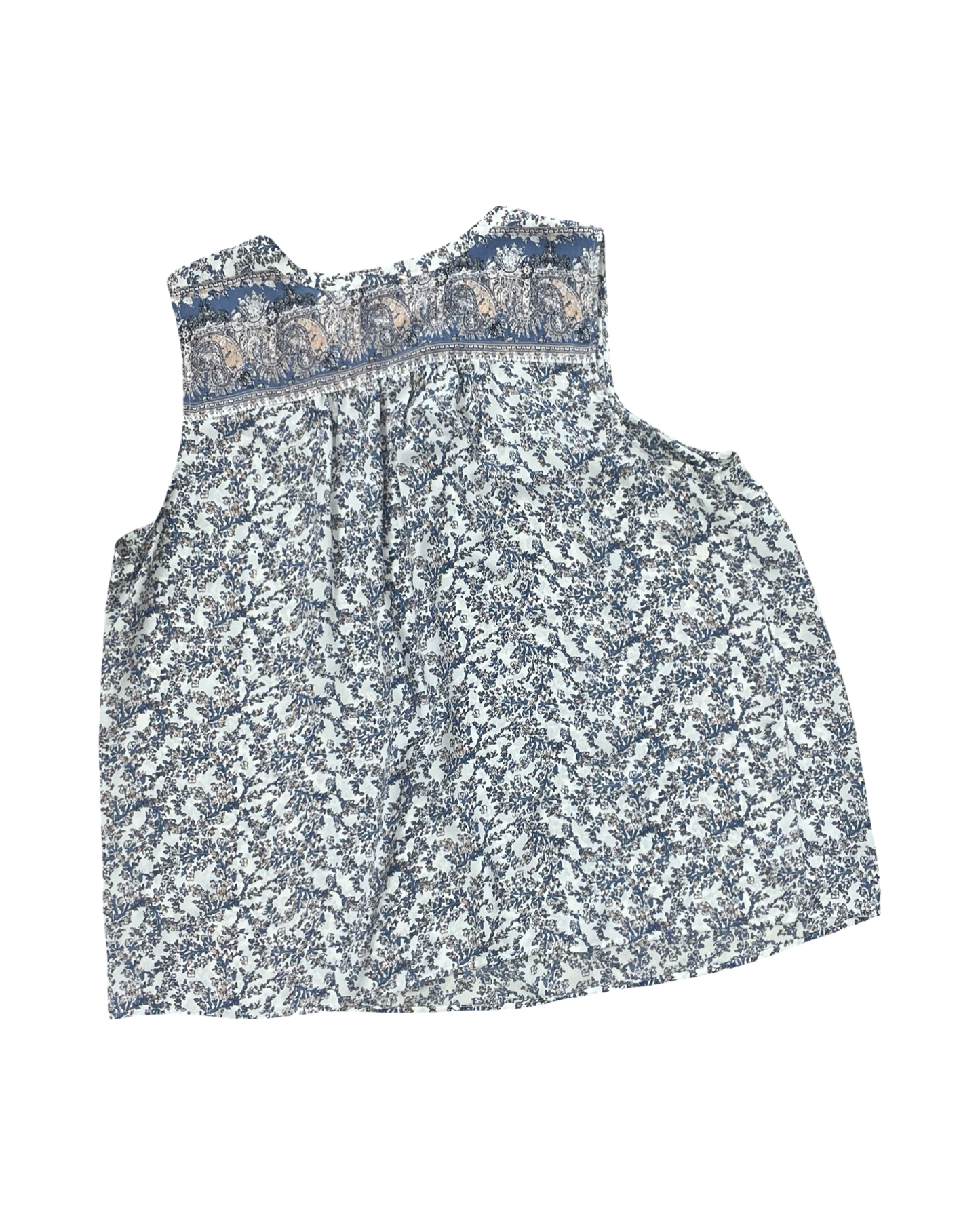 Top Sleeveless By Dalia In Blue & Cream, Size:3X