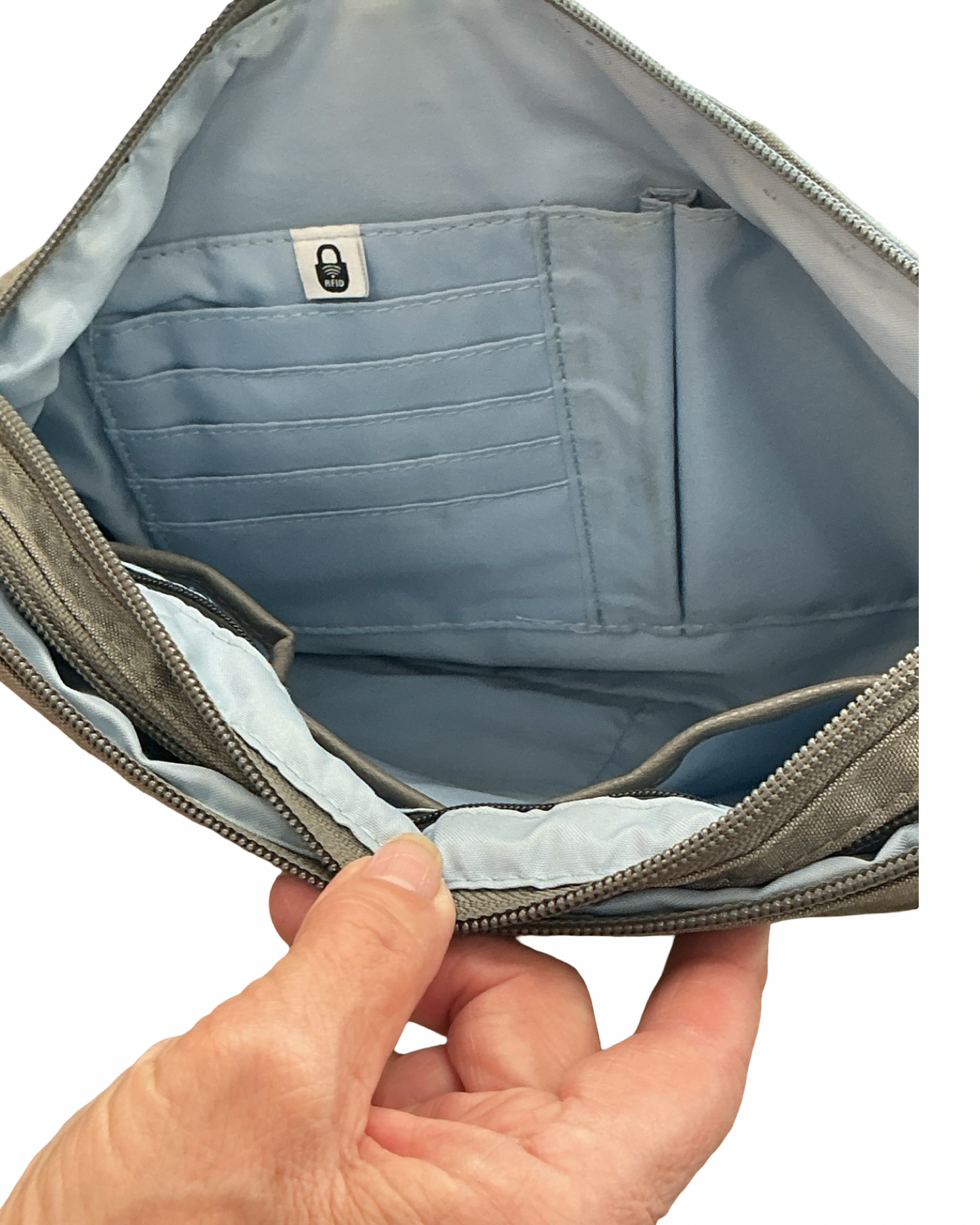 Crossbody By Baggallini In Blue & Grey, Size:Medium