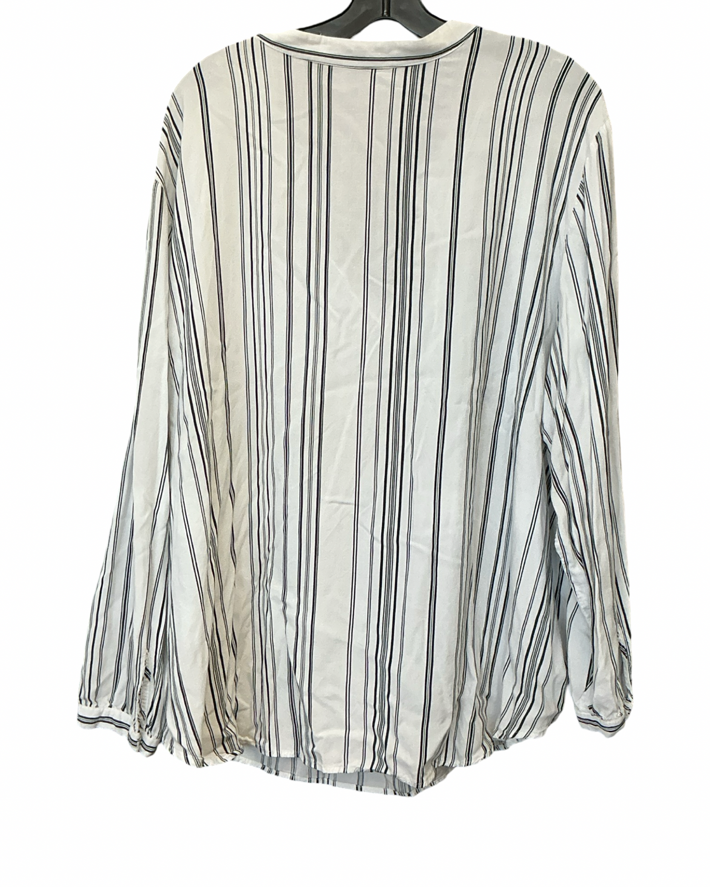 Blouse Ls By Woman Within In Black & White, Size:3X
