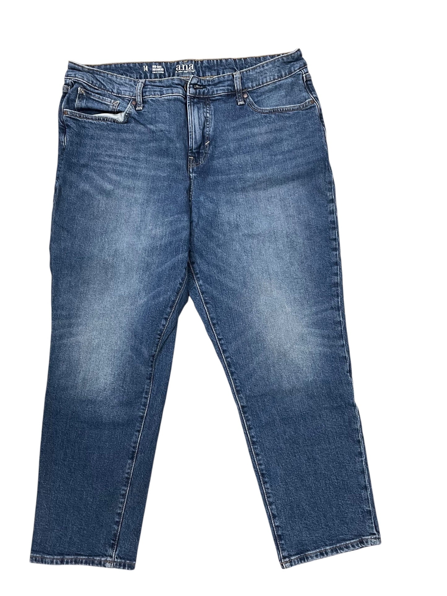 Jeans Boyfriend By Ana In Blue Denim, Size:14