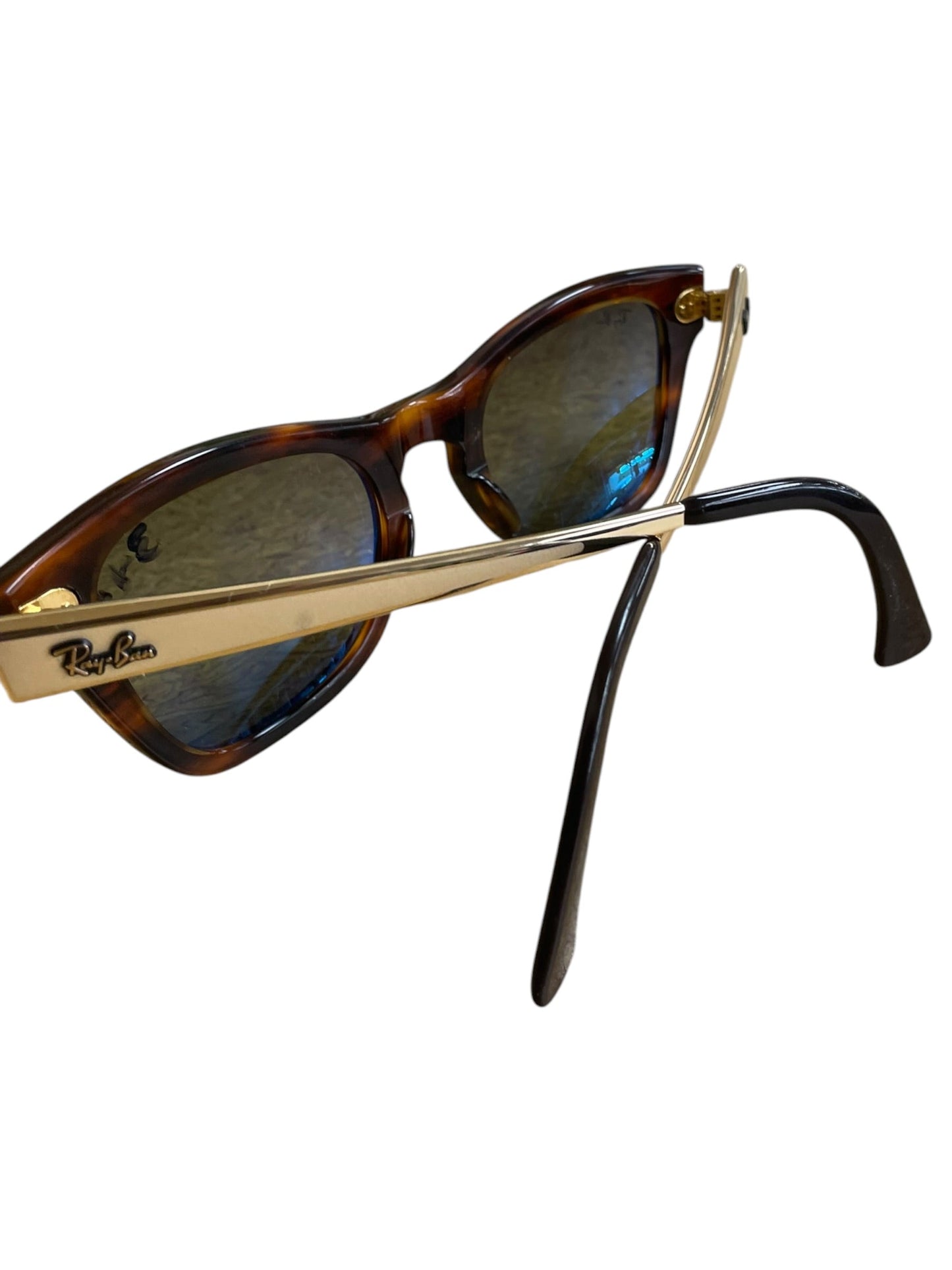 Sunglasses Designer By Ray Ban In Brown & Gold