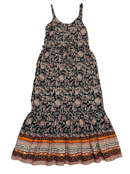 Dress Casual Midi By Beachlunchlounge In Black & Orange, Size:Xs