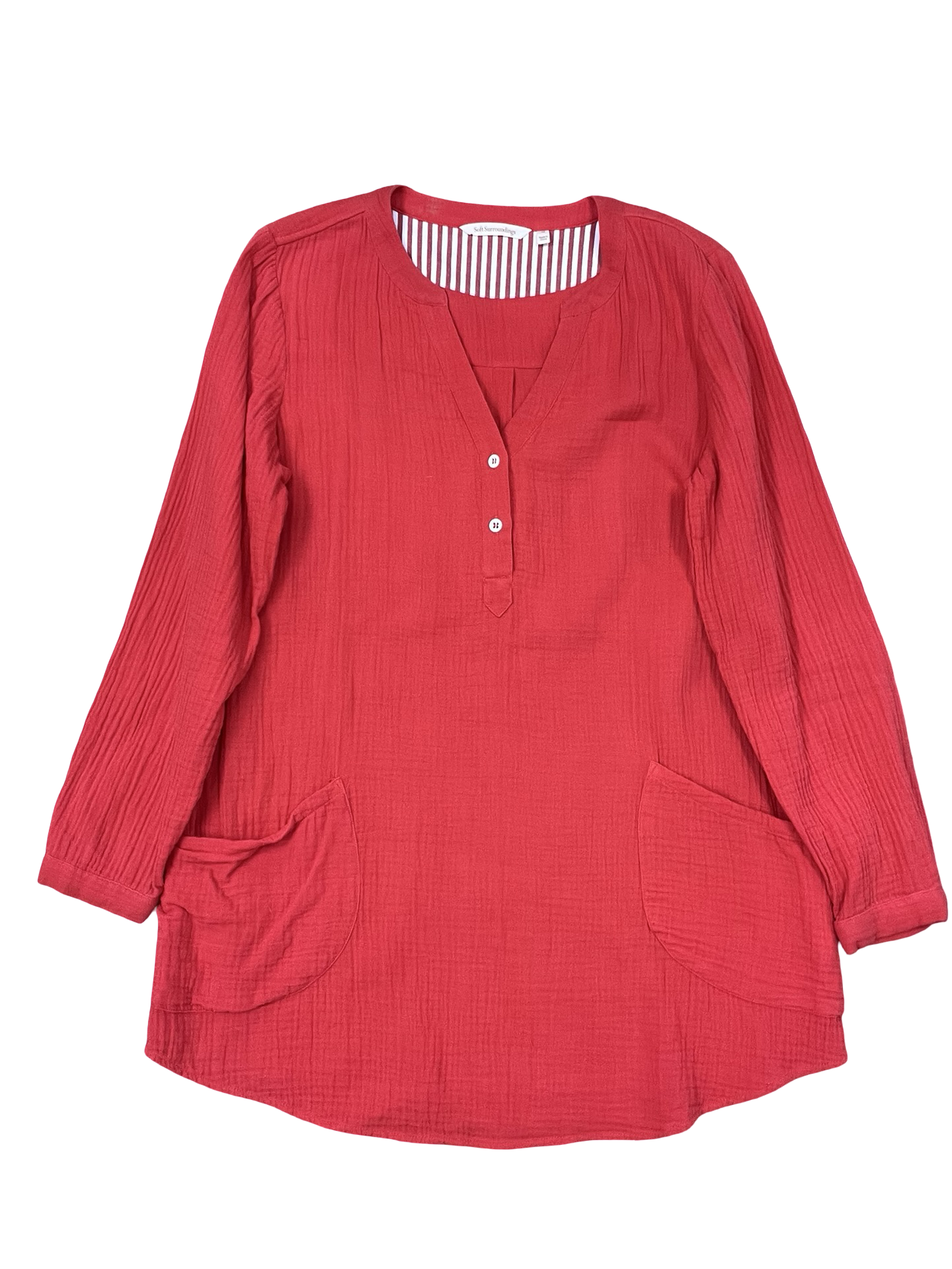Tunic Ls By Soft Surroundings In Red, Size:M
