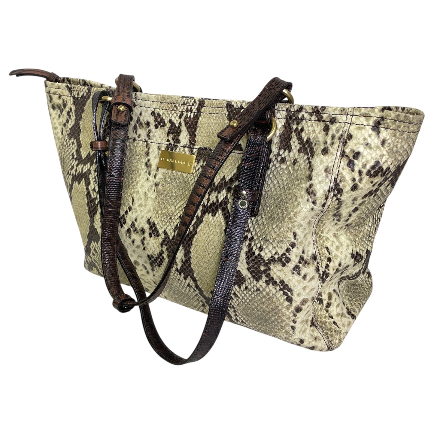 Handbag Designer By Brahmin In Snakeskin Print, Size:Large