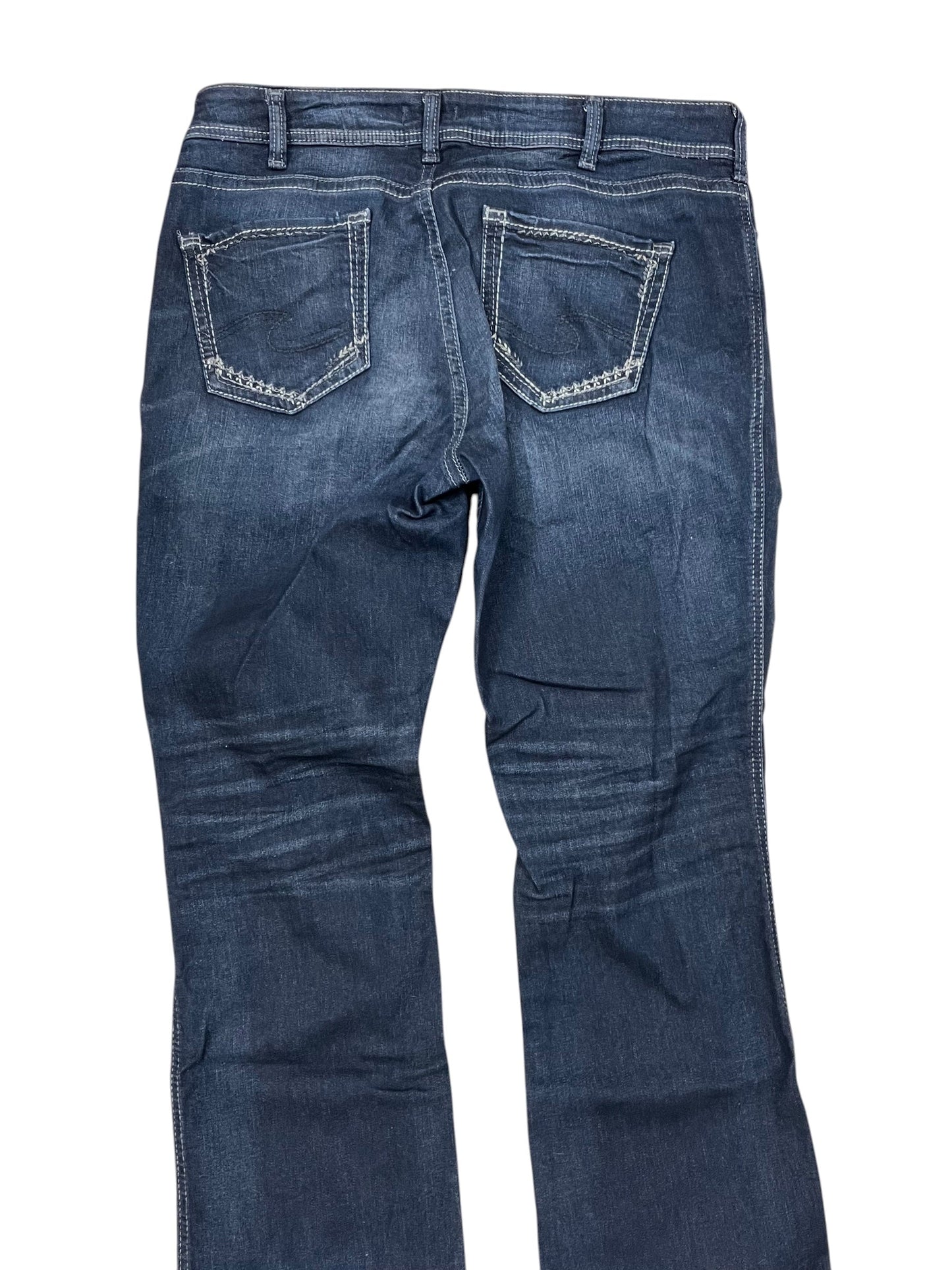 Jeans Boot Cut By Silver In Blue Denim, Size:16