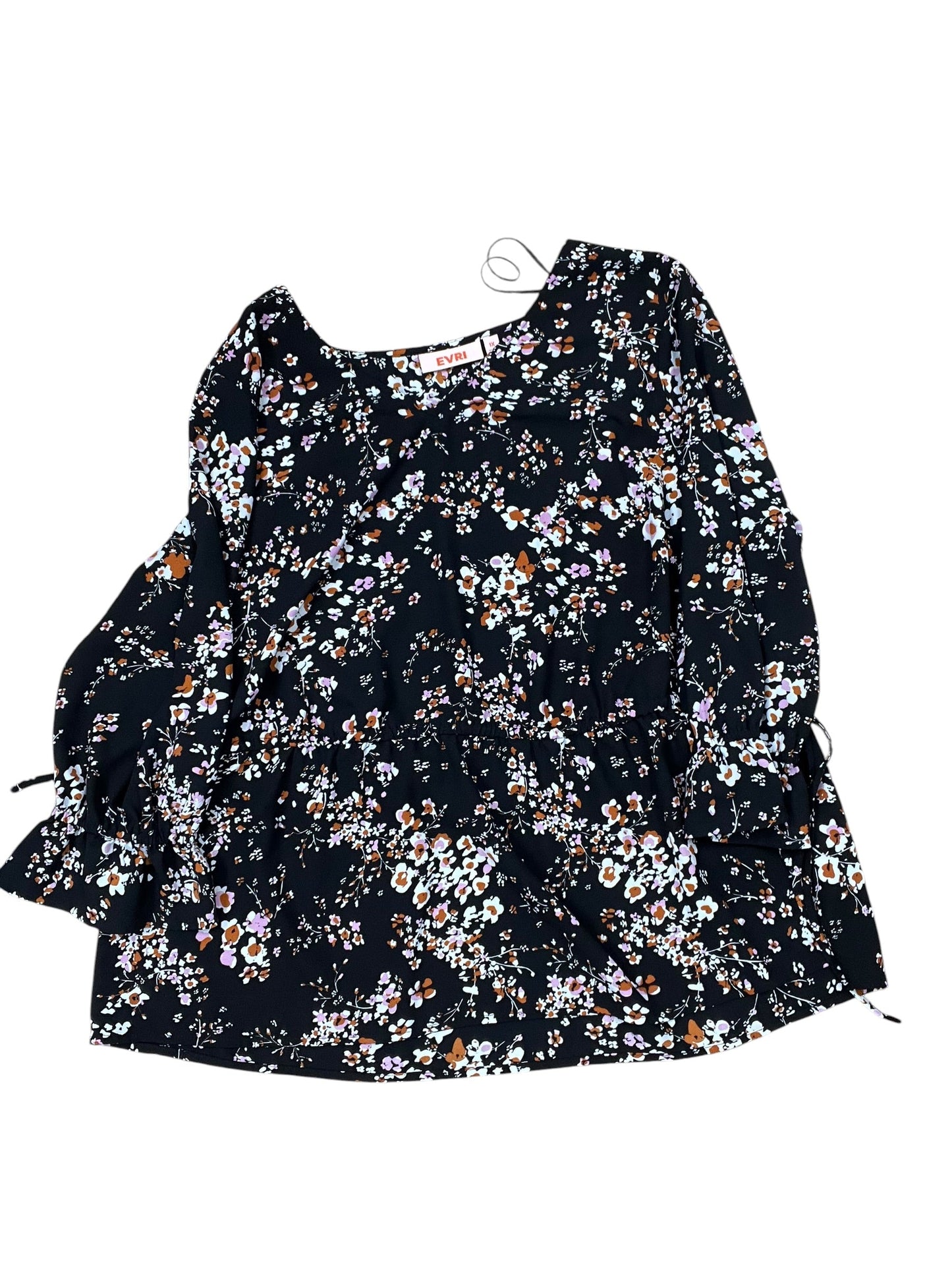 Top 3/4 Sleeve By Evri In Black, Size:1X