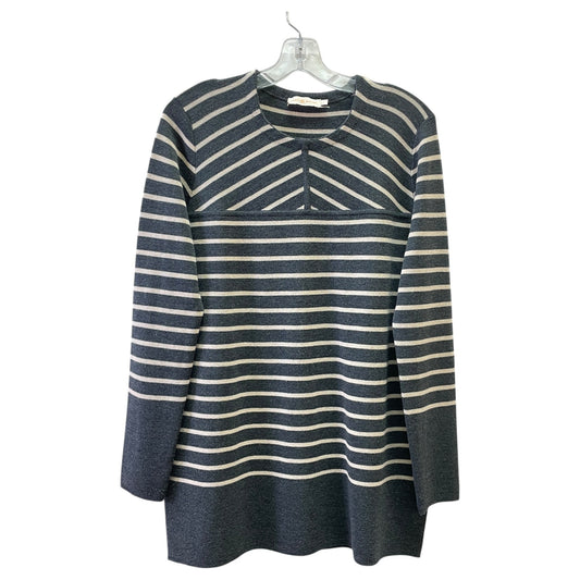 Sweater Designer By Tory Burch In Grey & White, Size:L