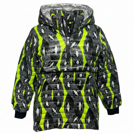 Hooded Coat Puffer & Quilted By Think Royln In Multi-colored, Size: M