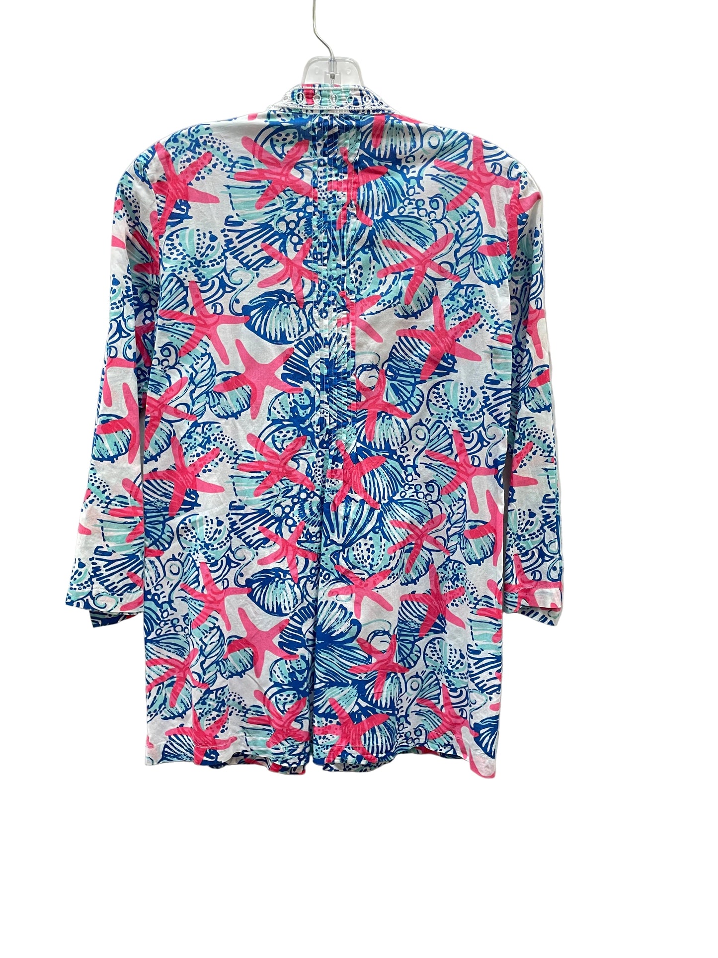 Top Ls Designer By Lilly Pulitzer In Blue & Pink, Size:Xs