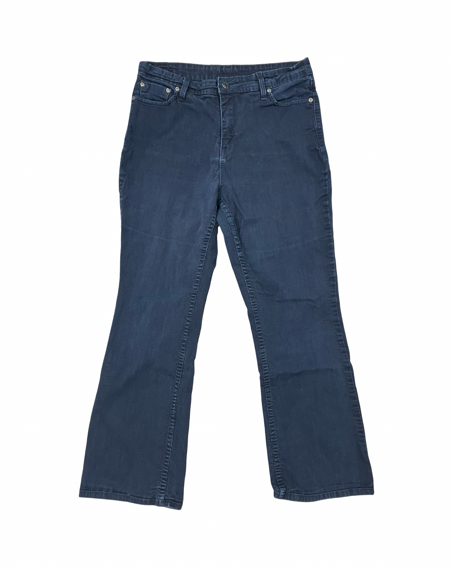 Jeans Boot Cut By Levis Signature In Black Denim, Size:14