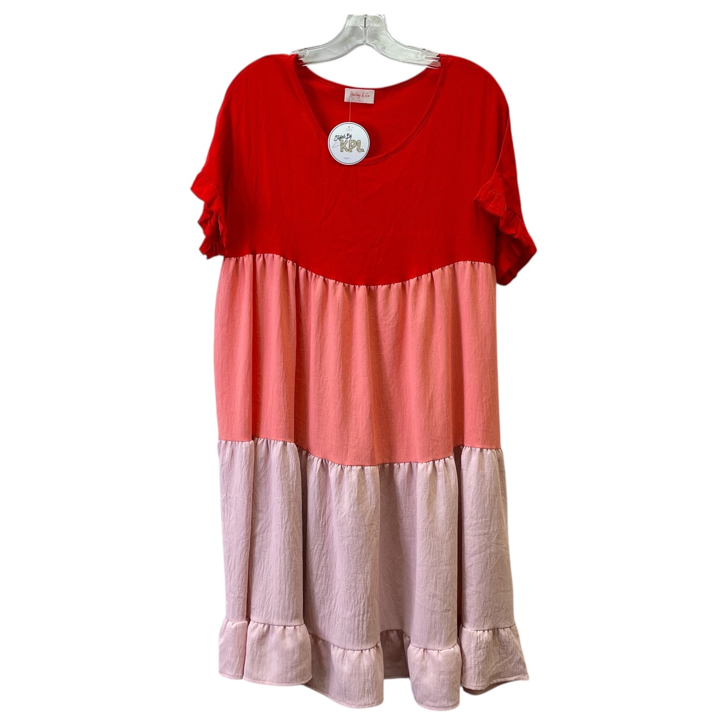 Dress Casual Short By Kailey & Co In Orange & Red, Size:L