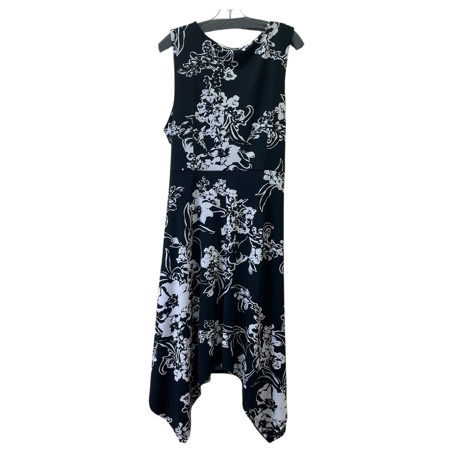 Dress Casual Midi By Inc In Black & White, Size:2X