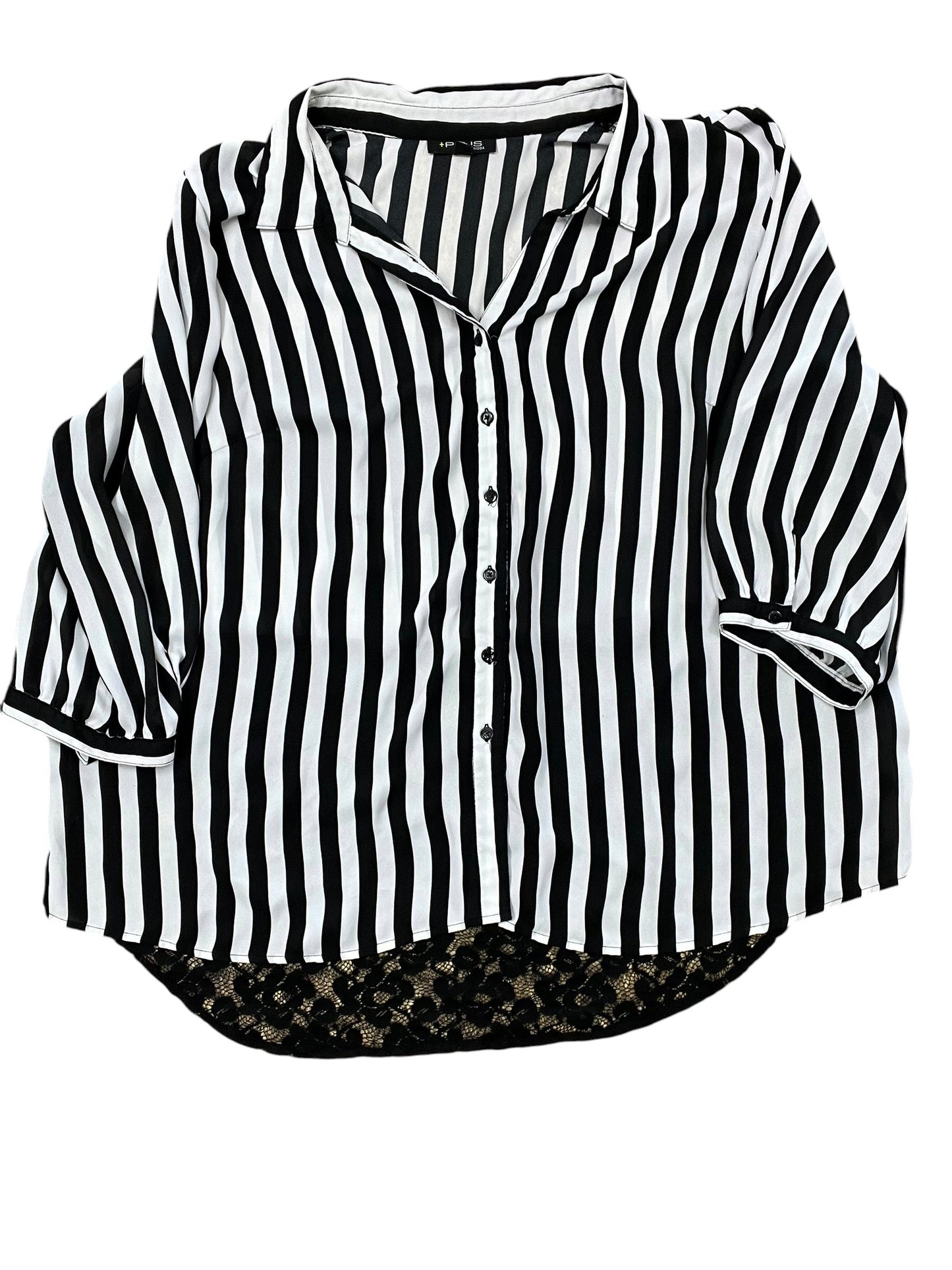 Top Ss By Clothes Mentor In Black & White, Size:4X