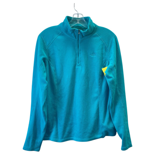 Athletic Top Ls Collar By The North Face In Aqua, Size:M