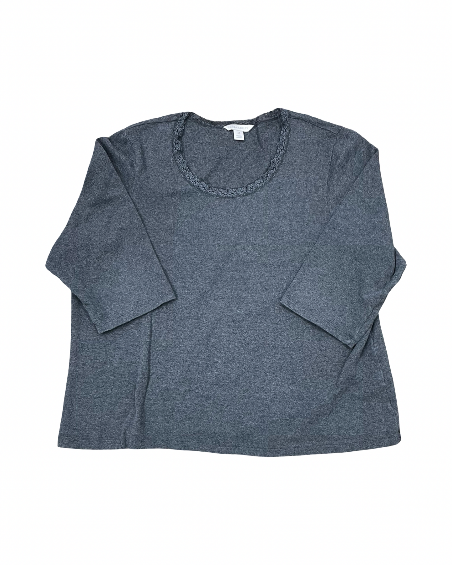 Top Ls By Laura Ashley In Grey, Size:3X