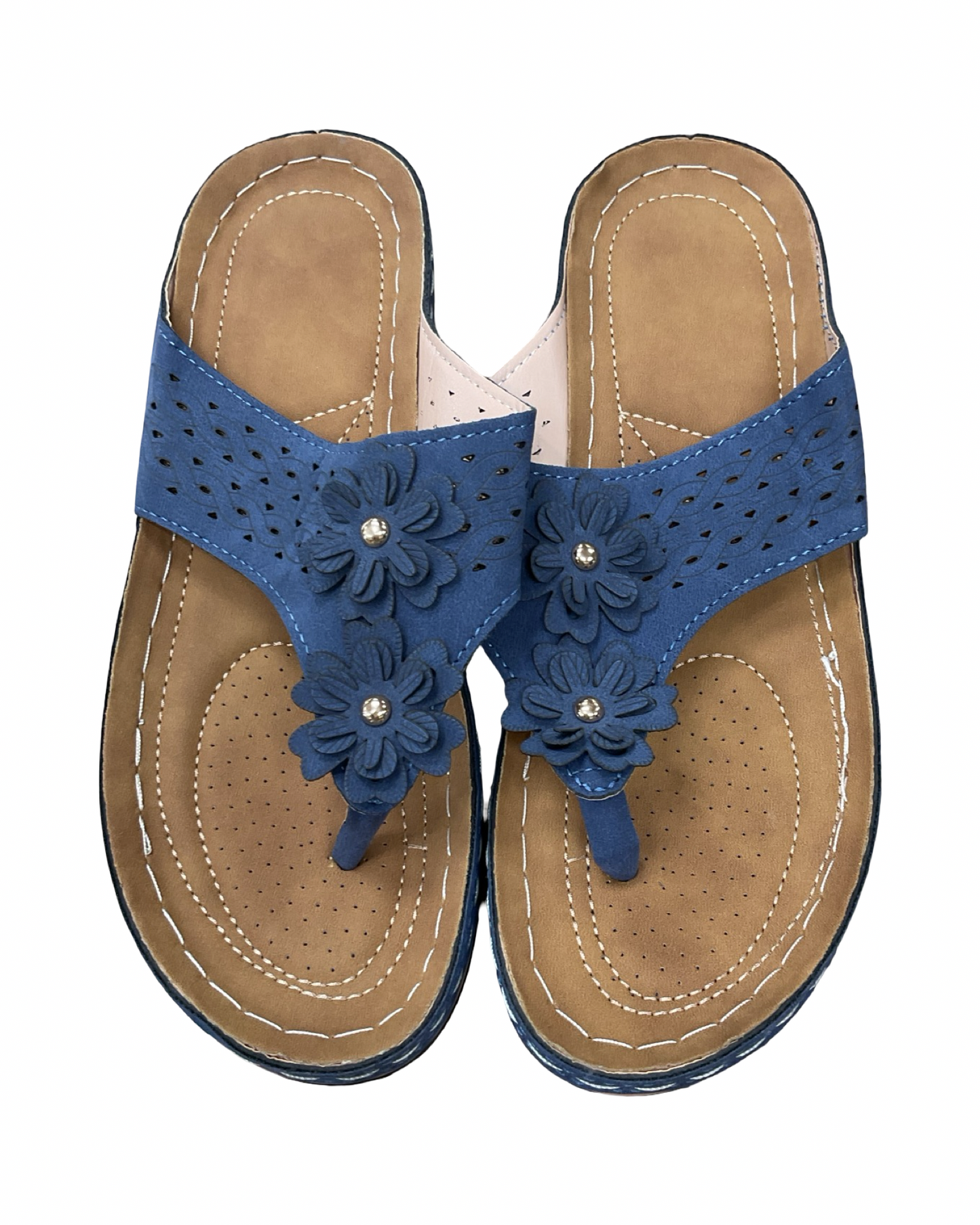 Sandals Flats By Clothes Mentor In Navy, Size:8.5