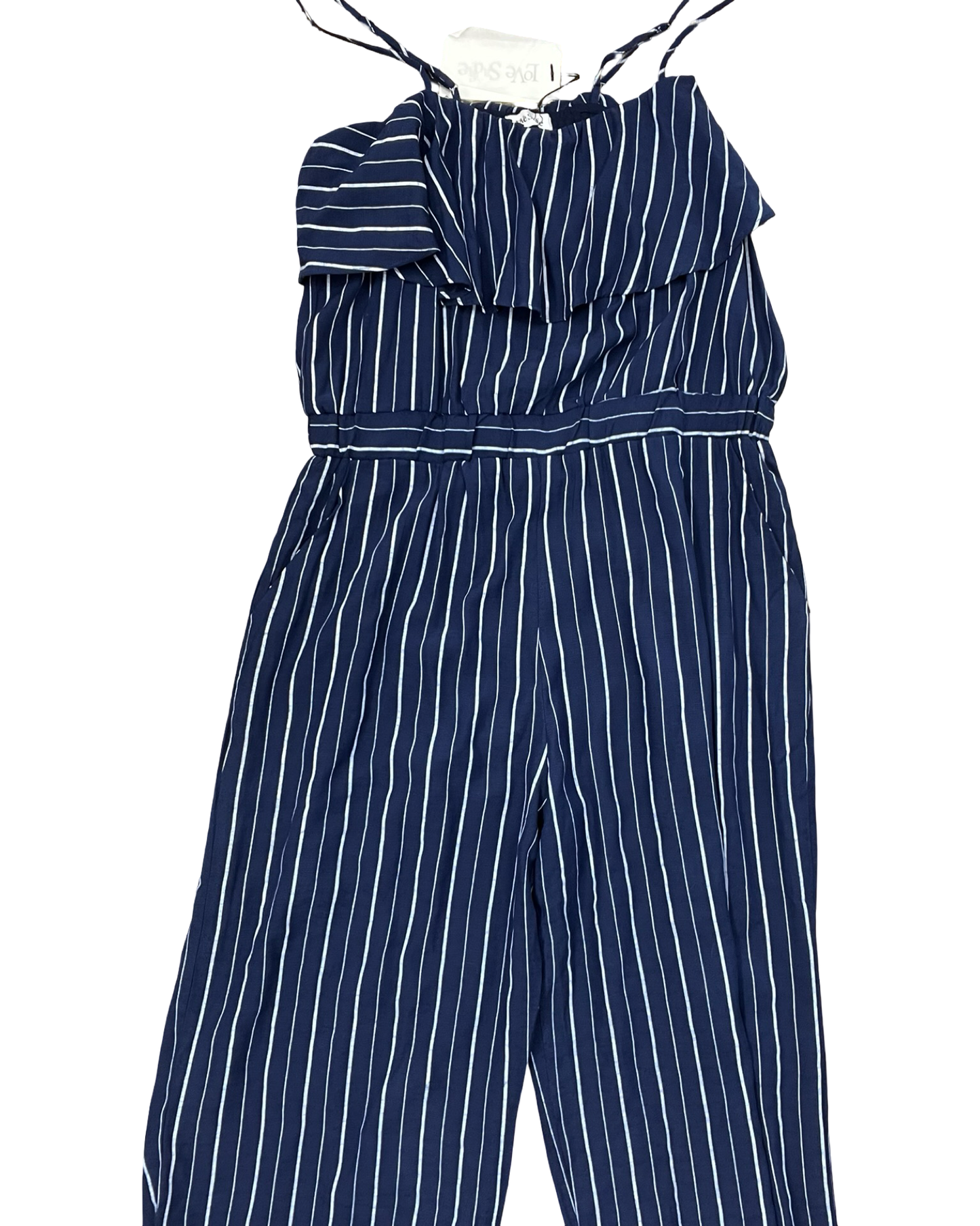 Jumpsuit By Clothes Mentor In Blue & White, Size:L