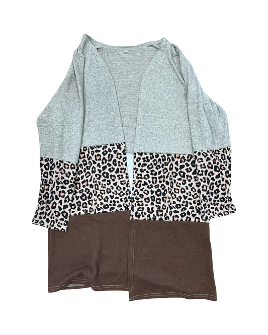 Cardigan By Clothes Mentor In Animal Print, Size:Xl