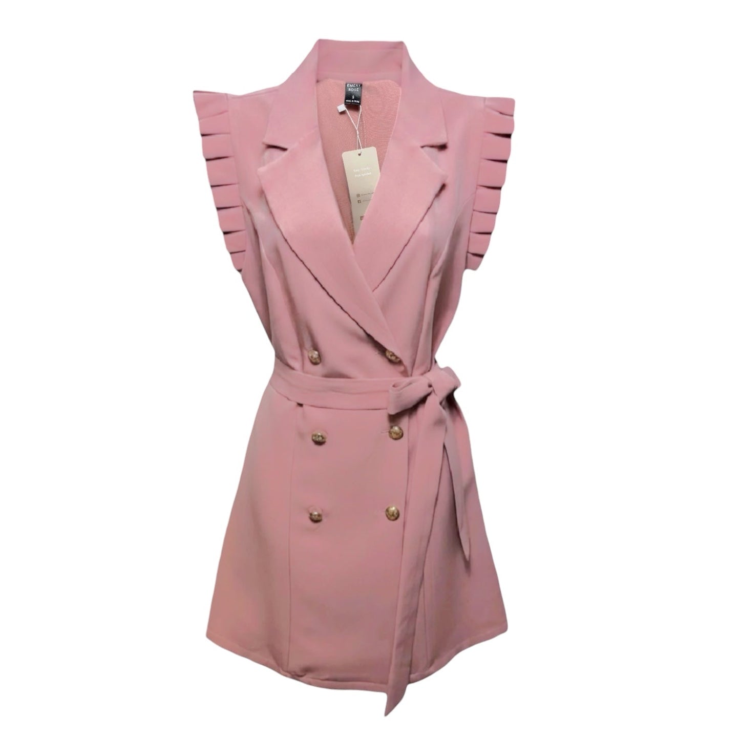 Sleeveless Blazer Mini Dress By Emery Rose In Pink, Size: S