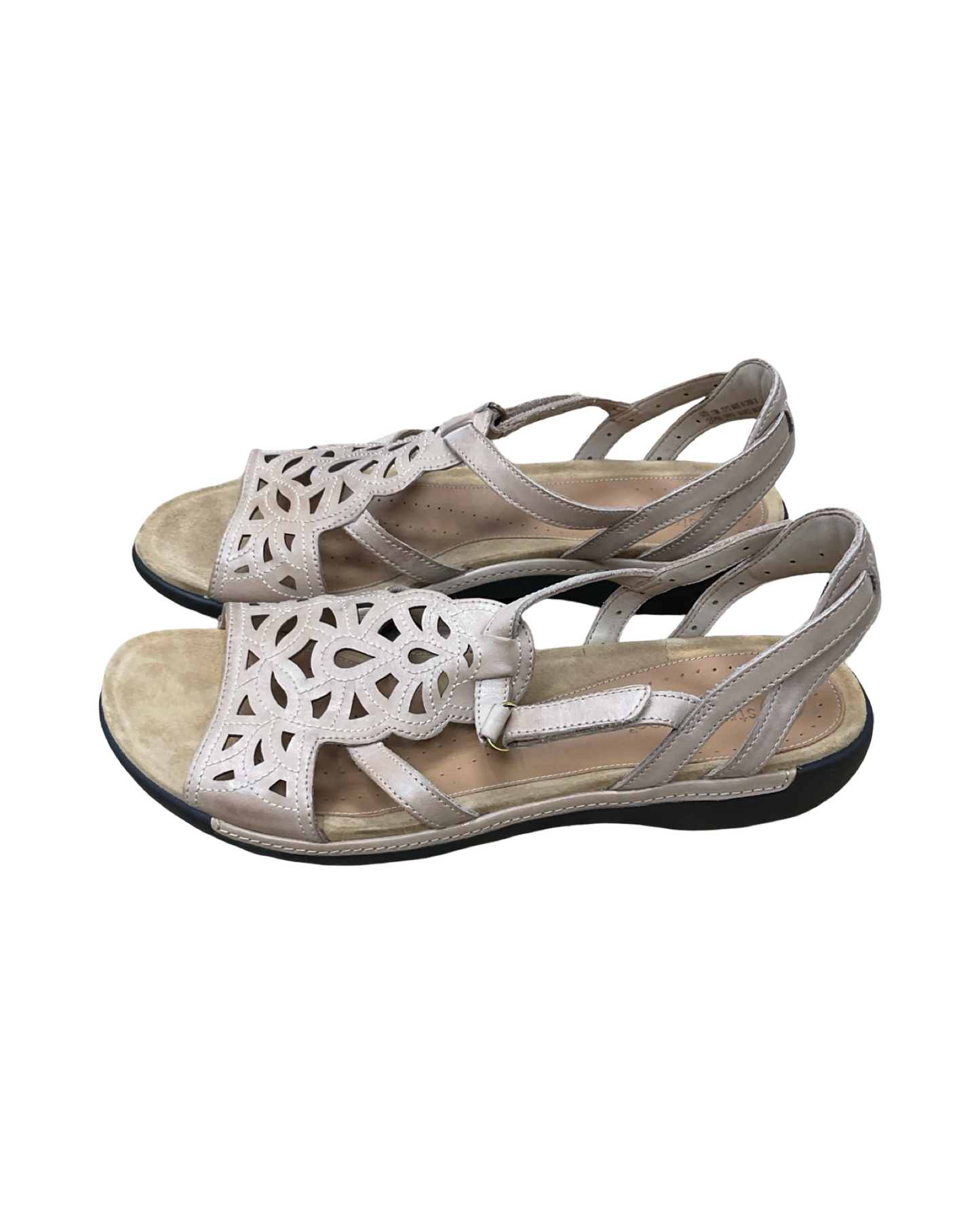 Sandals Flats By Clarks In Tan, Size:10