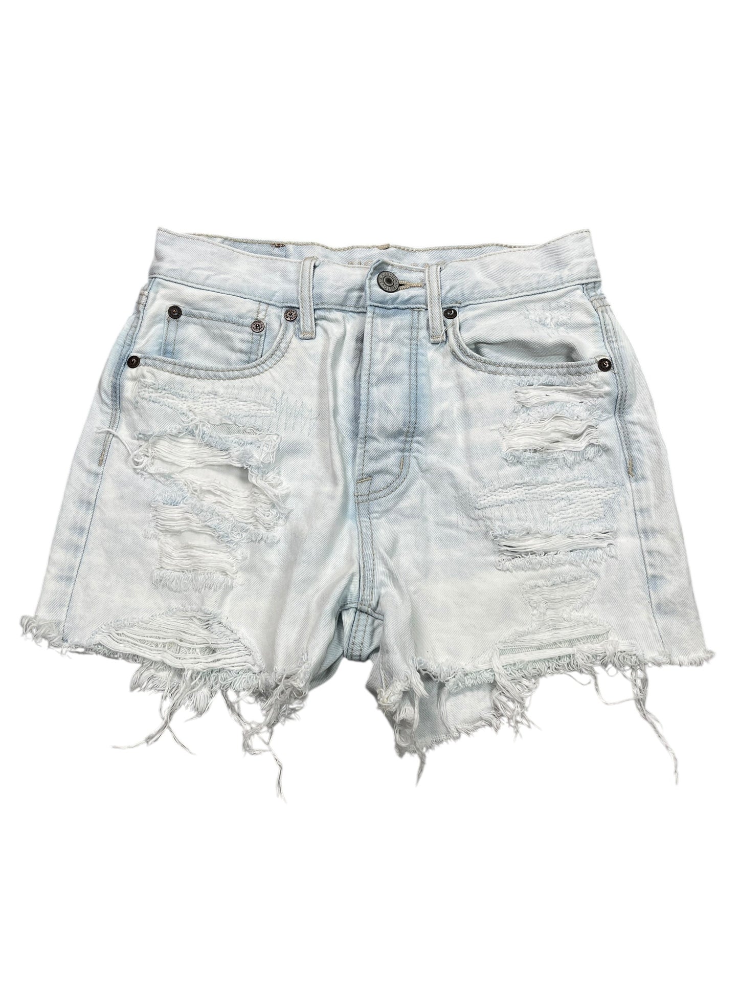 Shorts By American Eagle In White Denim, Size:Xxs