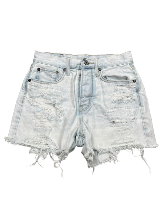 Shorts By American Eagle In White Denim, Size:Xxs