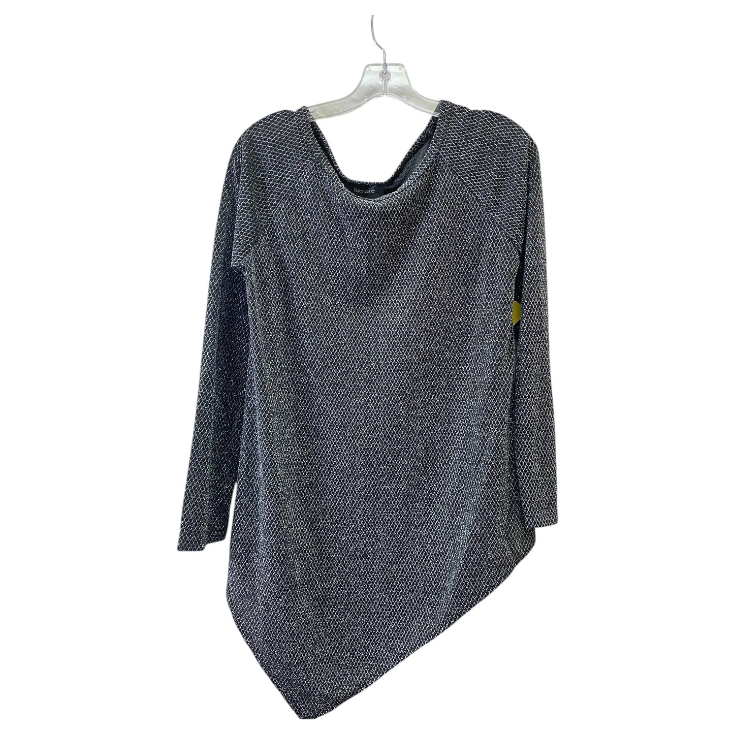 Top Ls By Karen Kane In Black & Silver, Size:Xl