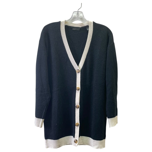 Sweater Cardigan By Atm In Black & Cream, Size:Xs
