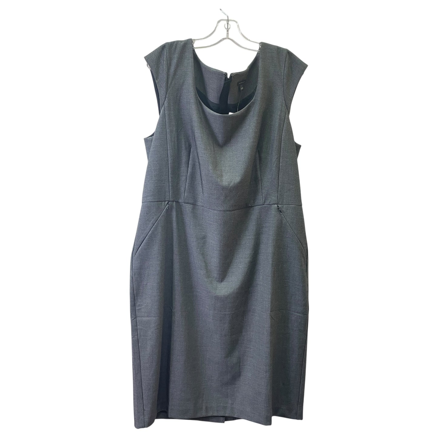 Dress Casual Midi By Ann Taylor In Grey, Size:1X