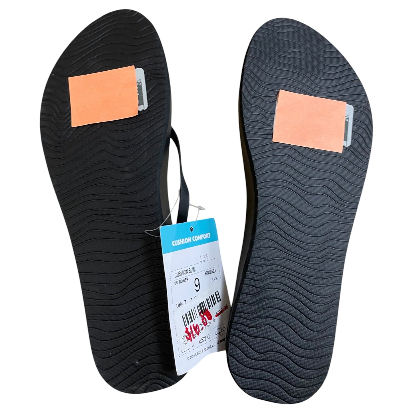 Sandals Flip Flops By Reef In Black, Size:9