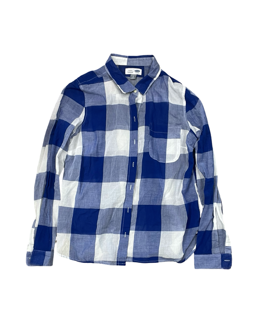 Blouse Ls By Old Navy In Blue & White, Size:L