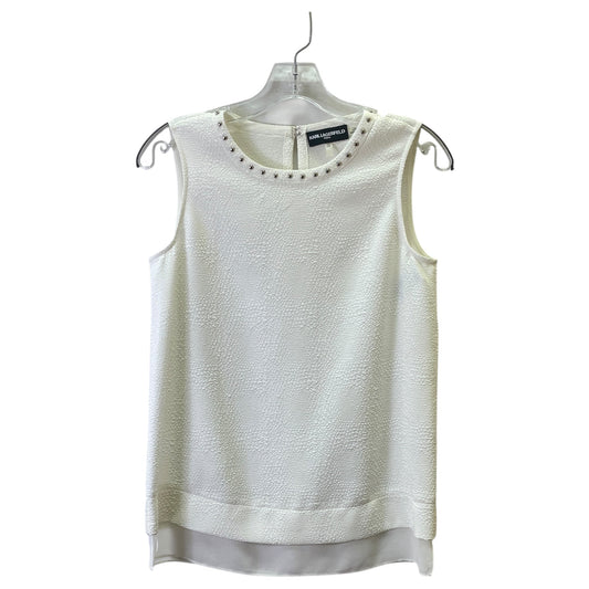 Top Sleeveless Designer By Karl Lagerfeld In White, Size:Xs