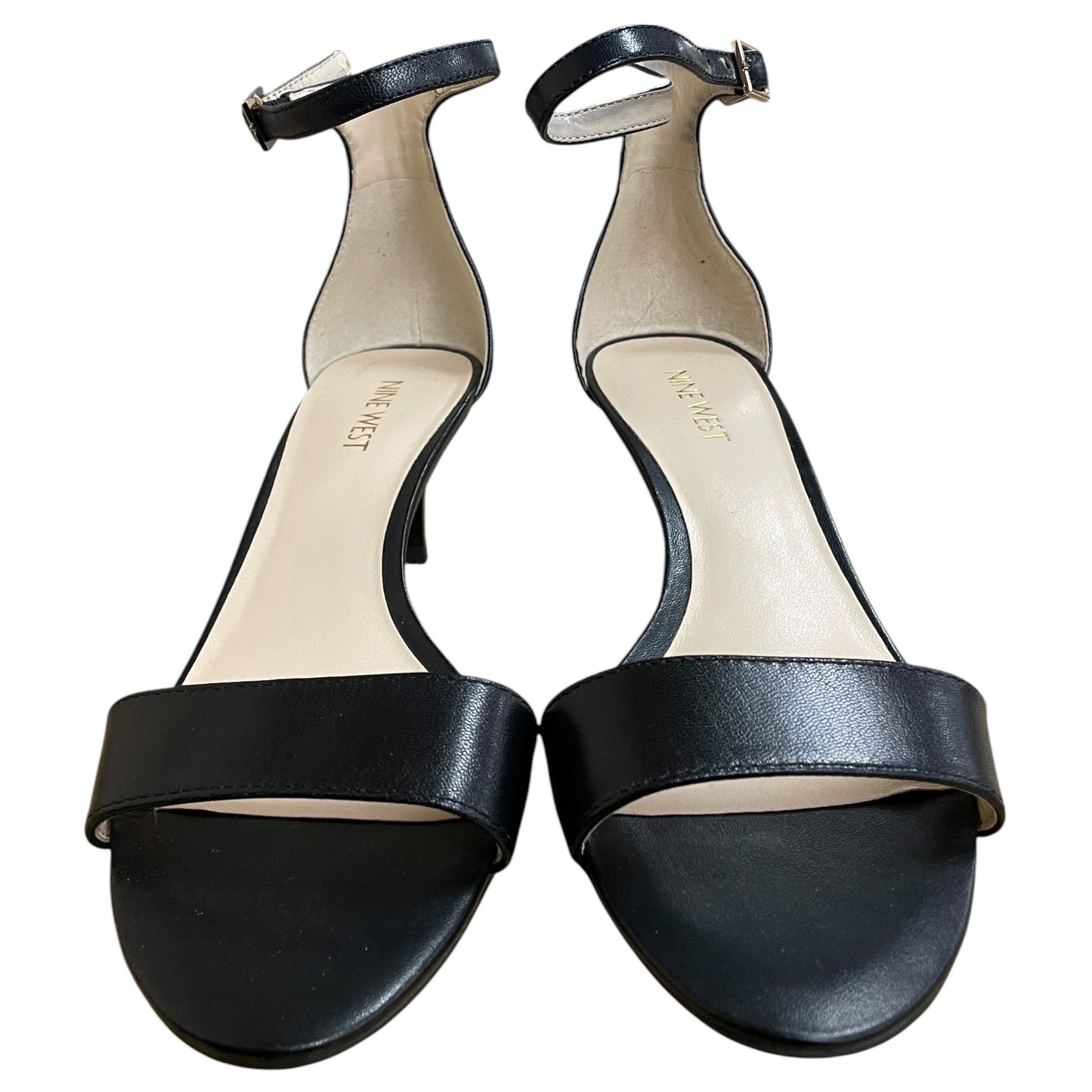 Sandals Heels Kitten By Nine West In Black, Size:7