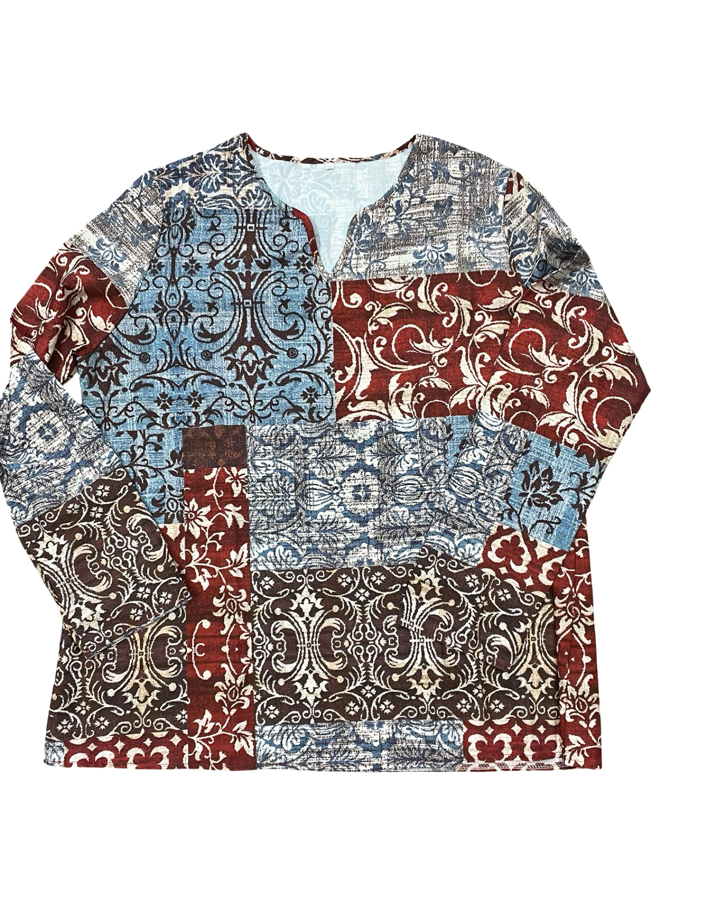 Top Ls By Clothes Mentor In Blue & Red, Size:3X
