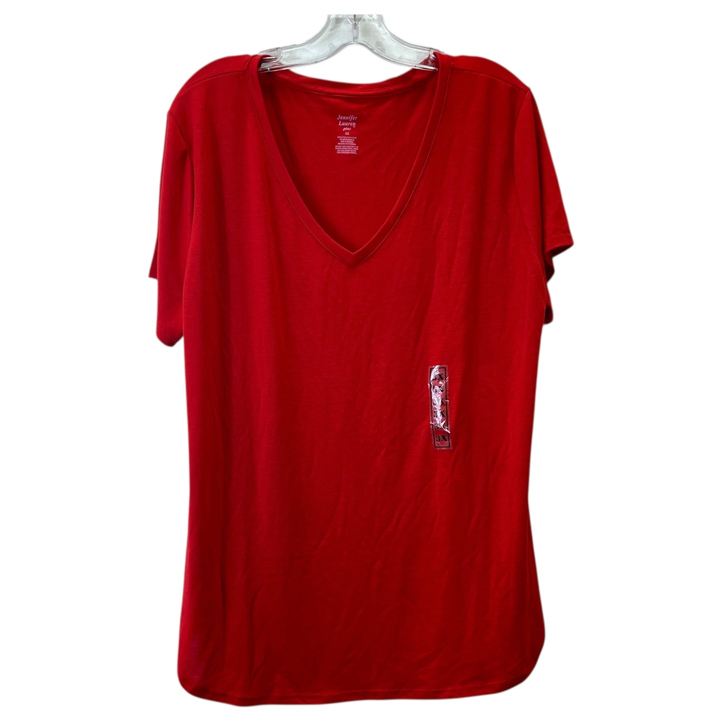 Top Ss Basic By Jennifer Lauren In Red, Size:3X