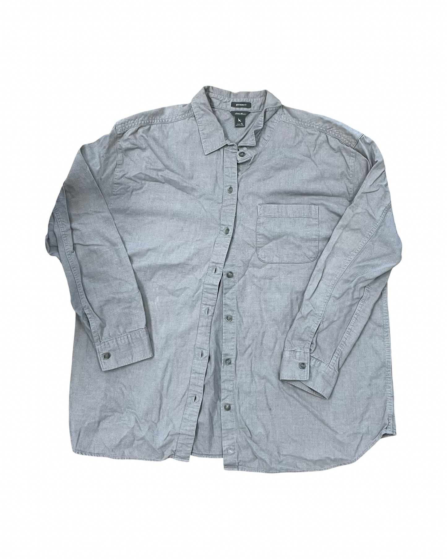Blouse Ls By Eddie Bauer In Grey, Size:Xl