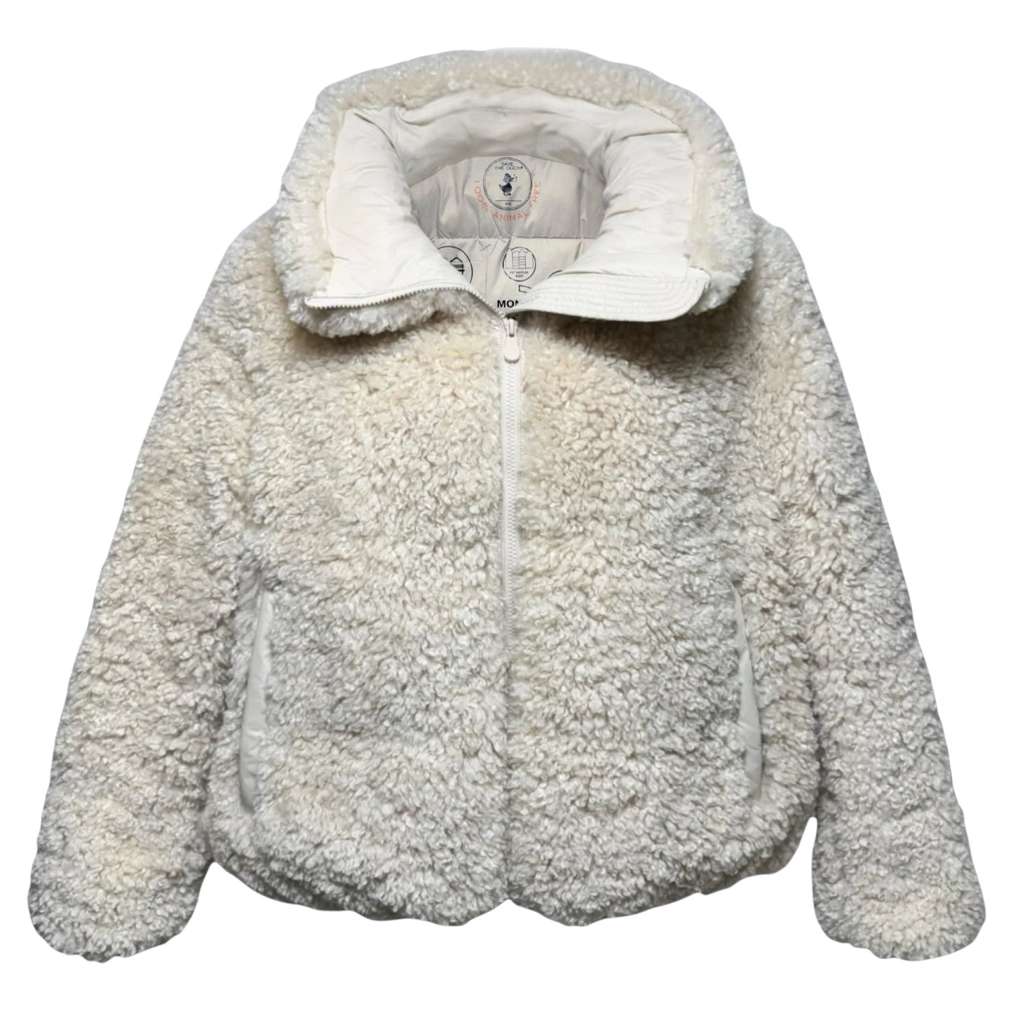 Kennie Jacket Faux Fur & Sherpa By Save The Duck In Cream, Size: XL
