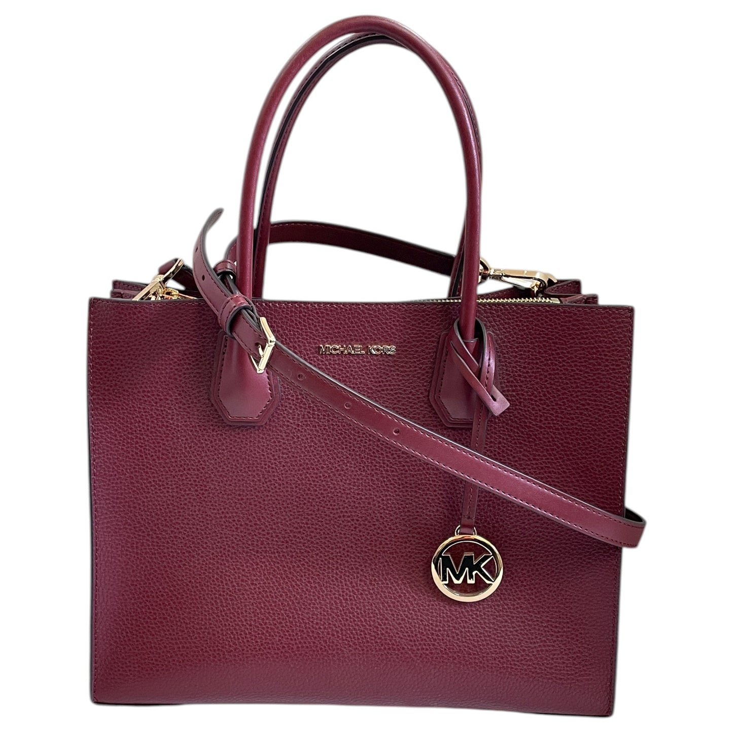 Tote Designer By Michael Kors In Maroon, Size:Medium
