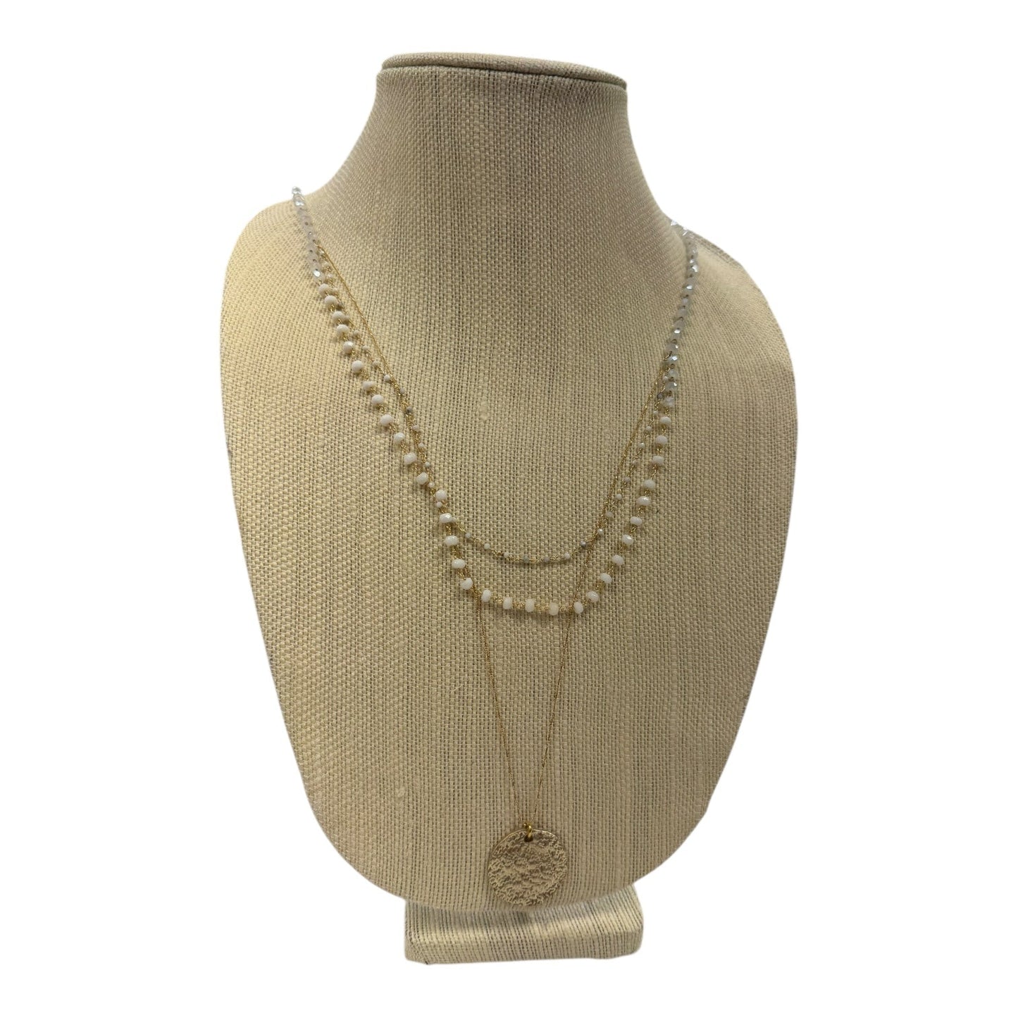 Necklace Layered By Serefina In Gold & White